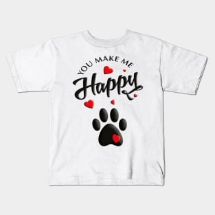 Dogs Make Me Happy Kids T-Shirt